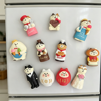 Niedliches Tempura-Katzen-Feen-Liebes-Harz-Kühlschrankmagnet-Set, Mini-Kühlschrankaufkleber, Kawaii Heim- und Küchendekoration, Geschenke