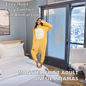 Combinaison-pyjama personnalisée pour adulte, imprimé monstre animal, à capuche, chaude, respirante, hiver, automne, luxe, décontractée, Halloween - Product Image 2