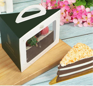 Diseño de logotipo personalizado Desechable Biodegradable Eco Friendly Take Away Paper <span class=keywords><strong>Tiramisu</strong></span> Slice Cake Caja de embalaje - Product Image 5