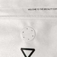 Sachet de café blanc à fond plat avec valve et fermeture éclair, pochette à 8 soudures latérales, sac à soufflet latéral refermable en PE