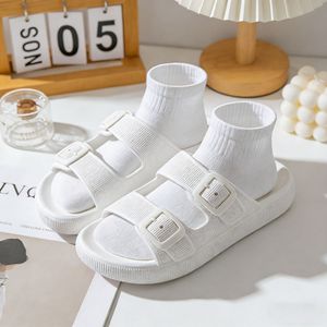 Pantuflas de suela gruesa 2026, nuevas y duraderas, con doble hebilla, de EVA, refrescantes, para parejas, chicas, sandalias de verano para exterior e interior - Product Image 2
