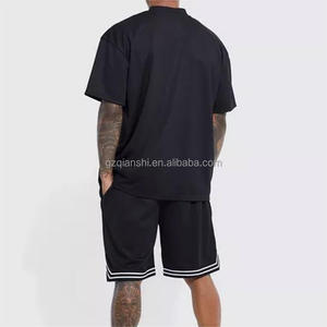 เสื้อยืดครอปทรงโอเวอร์ไซส์คุณภาพสูงสำหรับทุกเพศ สีดำ ผ้าคอตตอนเนื้อหนา ทรงบ็อกซี่ ไหล่ตก คอเต่า - Product Image 3