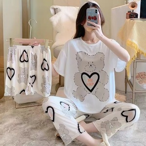 <span class=keywords><strong>Pigiama</strong></span> da <span class=keywords><strong>donna</strong></span> Casual traspirante Echeap da <span class=keywords><strong>donna</strong></span> in tre pezzi con stampa animalier cartone animato <span class=keywords><strong>pigiama</strong></span> di Natale taglia unica Kt - Product Image 3