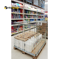 Récipient en treillis métallique pliable durable en acier galvanisé pliable sans fond