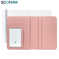 SCCFMM - Porta Pasaportes de Sublimación por Transferencia Térmica, Material PU, Diseño Geométrico, Gran Capacidad, Múltiples Ranuras para Tarjetas