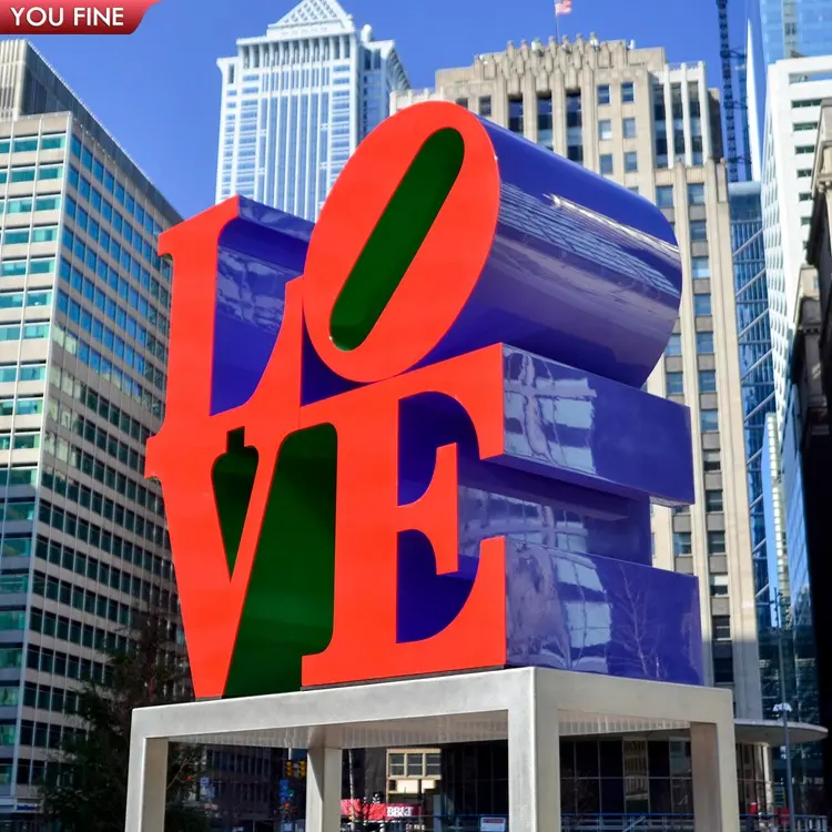 Classic Outdoor Decoration Large Metal Statue Stainless Steel LOVE Sculpture for City