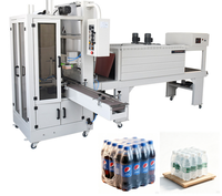 Machine d'emballage rétractable automatique à film PE complet pour bouteilles alimentaires et de boissons et emballages en verre avec pompe, moteur et PLC
