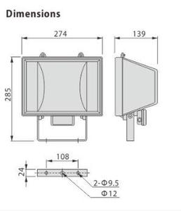 Projecteur de Sécurité Extérieur Étanche 1000W/1500W/2000W avec Ampoule Gratuite WD-1056 - Product Image 2