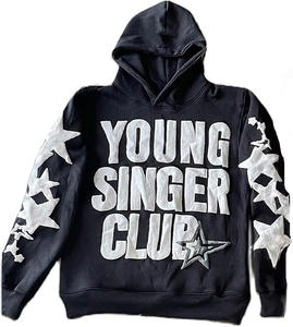 カスタムパフ印刷ロゴ2ピースパーカーとスウェットパンツセット男性パーカーコットンセットOEM利用可能トラックスーツ - Product Image 6