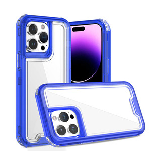Ventas al por mayor 3 en 1 360 funda de teléfono transparente de cuerpo completo para iPhone 16 <span class=keywords><strong>Pro</strong></span> Max funda de PC de TPU a prueba de caídas para iPhone 16 <span class=keywords><strong>Pro</strong></span> Max - Product Image 2