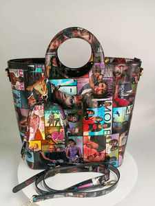 Bolso de mano personalizado con estampado de revistas para <span class=keywords><strong>mujer</strong></span>, Cartera de hombro y bandolera para teléfono móvil - Product Image 2