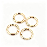 Porte-clés rond à ressort doré clair, mousqueton, anneau en O et ensemble de porte-clés métalliques (lot de 100 pièces), idéal pour les cadeaux promotionnels