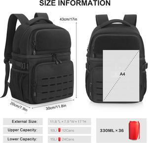 Insulated Double Deck Cooler Backpack for Men Women 36 Cans Large Leakproof Cooler Bag - Product Image 5