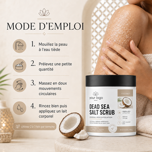 Exfoliante Corporal Premium de Calidad Spa ODM, Exfoliación Suave, Piel Radiante y Lisa, Para Todo Tipo de Piel, con Aceite de Coco y Sal del Mar Muerto - Product Image 5