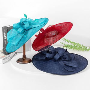 Grand Chapeau de Cérémonie Personnalisé pour Femme, Élégant, à Large Bord, en <span class=keywords><strong>Sinamay</strong></span>, pour le Kentucky Derby et les Tea Party - Product Image 2