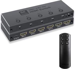 Conmutador <span class=keywords><strong>HDMI</strong></span> 2.1 de Alta Calidad de Aleación de Aluminio 8K 60Hz 4K 240Hz 3x1 5x1 7x1, Adaptador Convertidor para Laptop y HDTV - Product Image 1