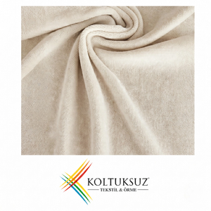 Tissu Velours Tricoté en Coton Blanc Crème Premium 240 g/m² 80/20 Coton Polyester en Rouleau pour Vêtements en Gros - Product Image 1