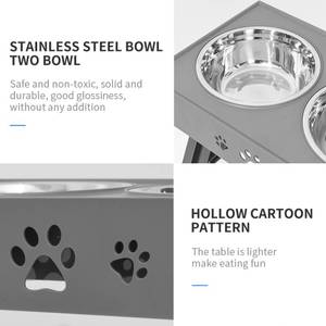 <span class=keywords><strong>Station</strong></span> d'alimentation pour chien en acier inoxydable anti-déversement avec bord extérieur surélevé <span class=keywords><strong>3</strong></span> hauteurs 2.8 "8" 12 ''Bol pour chien surélevé pliable noir - Product Image 6