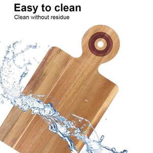 Planche à découper en bois d'acacia de qualité supérieure avec rainure pour les jus, surface de découpe réversible pour la préparation des aliments en cuisine, disponible à la vente - Product Image 2