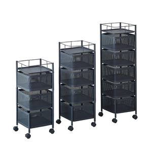 Free-installation of rotating storage rack kitchen fruit and vegetable storage multi-layer floor square storage rack
