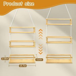 Étagère murale en bois pour ranger les jouets en peluche, 3 niveaux, pour chambre d'enfant, organisateur de jouets, couleur bois naturel - Product Image 5