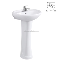 CUPC éviers sur pied vasque monté au sol bassin en céramique traditionnel blanc hôtel maison salle de bain égouttoir écologique facile à nettoyer