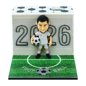 Bloc-notes 3D Football Star, <span class=keywords><strong>Calendrier</strong></span> de Bureau Football, Papeterie Sportive, Décoration Maison et Bureau, Cadeau de Luxe pour Homme et Garçon, Anniversaire - Product Image 1