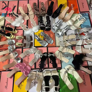 Sandalias de tacón alto de verano para mujer, estilo africano, de moda, con lazo y diamantes de imitación, para comercio exterior. - Product Image 2
