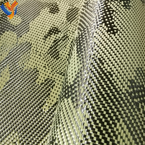 Nouveau tissage Camouflage Kevlars <span class=keywords><strong>fibre</strong></span> de <span class=keywords><strong>carbone</strong></span> mélangé jaune noir aramide tissu en Fiber de <span class=keywords><strong>carbone</strong></span> - Product Image 3