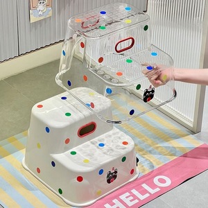 Kids Bath <b>Step</b> <b>Stool</b> With Polka Dots And Cartoon Design For Toilet Use - Product Image 2