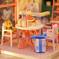 Kit de Madera para Montar a Mano, Escena de Tienda de Dulces, Adorno de Mesa para Dormitorio, Casa de Muñecas en Miniatura, Modelo de Escenario DIY, Venta al por Mayor