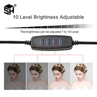 Lampu Video LED 6 Inci 3300-5600K untuk Fotografi, Dapat Diredupkan, Pengisian Daya USB, Lampu Cincin Selfie