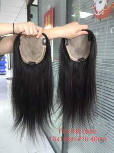 Toupet en cheveux brésiliens Remy de qualité supérieure, transparent, aligné sur la cuticule, pour femmes, base en soie, cheveux naturels - Product Image 4