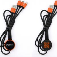Cable de Carga Multiusos 3 en 1, Cable de Carga USB con Logotipo Luminoso para Teléfono Celular/IP/Galaxy/PS/iPads