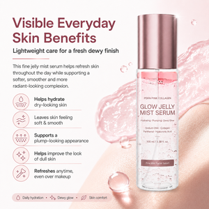 Sérum Brume Éclat au Collagène Rose PDRN Marque Blanche, Acide Hyaluronique, Spray Facial Hydratant et Éclaircissant pour une Peau Rosée et Repulpée - Product Image 4