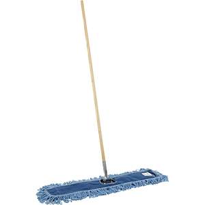 Kit de mopa de microfibra Boardwalk HL365BSPC, 36 x 5, 60 pulgadas, azul/natural, con extremo en bucle y cesta de plástico, mango de metal/madera de 60 pulgadas - Product Image 1