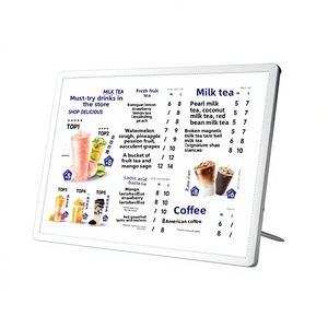 Caja de Luz LED A3 de Vidrio Templado para Menús, Exhibición de Pedidos en Bares y Tiendas de Té con Leche, Lista de Precios Vertical - Product Image 1