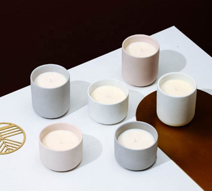 Porte-bougie cylindrique en céramique, décoration d'intérieur écologique, beige blanc, Bz, impression typographique artisanale, Noël - Product Image 3