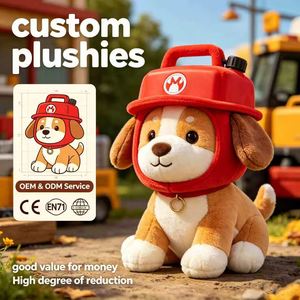 Bulk Custom Soft Puppy Animal Doll With Fuel Can Head Decor, Mass Produced Industrial Plush for Utility Gift Merchandise Supply - Product Image 1