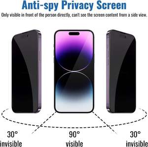 Protection d'écran OEM personnalisée anti-espion pour iPhone 16 17 18, verre trempé incurvé 2.5D, film anti-regard indiscret 28 degrés - Product Image 2