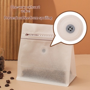 Bolsa de Café Vertical Sellada de Ocho Lados de <span class=keywords><strong>Papel</strong></span> de Algodón PETPE con Válvula Unidireccional y Cierre Fácil de Abrir para Envasado de Alimentos, Té y Café - Product Image 4