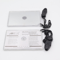 Kit d'urgence multifonctionnel pour activités de plein air : miroir de signalisation blanc, sifflet, cordon de survie, étanche