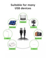 Eonline konektor kabel WiFi ke Power bank, kabel DC 5V ke 12V kabel USB Boost konverter Step-up untuk Speaker kipas Modem Router Wifi