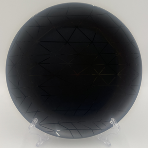 จานเสิร์ฟเมลามีนสีดำเรียบหรู ขนาด 10 นิ้ว/25 ซม. ลายเรขาคณิตทันสมัย สำหรับใช้ภายในและภายนอกอาคาร - Product Image 1