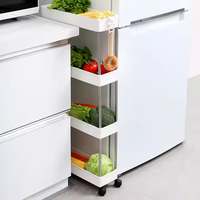 Offre Spéciale ménage panier de rangement organisateur cuisine utilitaire support de support amovible en plastique support de rangement avec roues