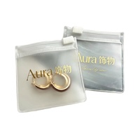 Sacs d'emballage pour bijoux en PVC mat jetables avec logo personnalisé, fermeture à glissière, pochettes transparentes refermables, boucles d'oreilles, petits accessoires mm