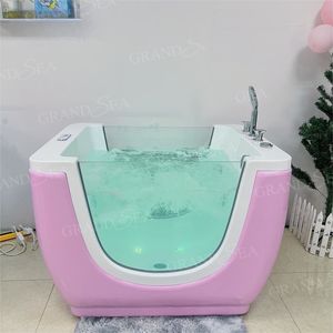 Phổ Biến Acrylic Trong Nhà Đơn Lập Trẻ Em Thác Bồn Tắm Bơi Massage Nước Nóng Bé Bồn Tắm Hồ Bơi LED Ánh Sáng - Product Image 2