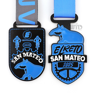 Medalla de Ciclismo de Resistencia San Mateo 2025 de Aleación de Zinc con Relieve 3D y Esmalte Suave, Premio de Finalista de Carrera de Bicicleta, Medallista con Cinta - Product Image 1