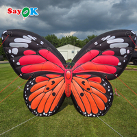 Sayok Personnalisé 1.5m Grand Papillon Suspendu Décorations Accessoires Géant Gonflable Papillon avec Éclairage Led