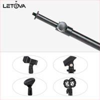 Support de microphone à bras articulé avec pince de fixation, trépied réglable en hauteur pour performances en direct, enregistrement et podcasts
